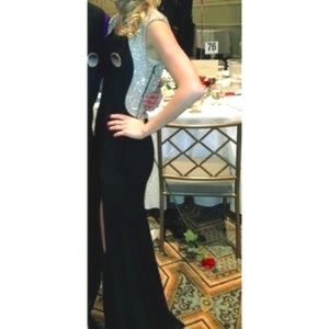 Black Gown with Silver Sequins